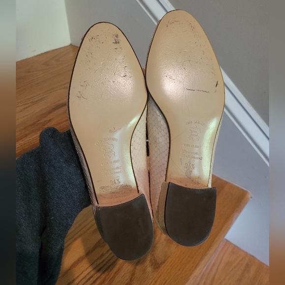 Galo Creme Snakeskin Heels Handmade in Italy - Picture 6 of 7